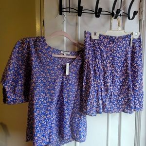 Matching Madewell skirt and blouse